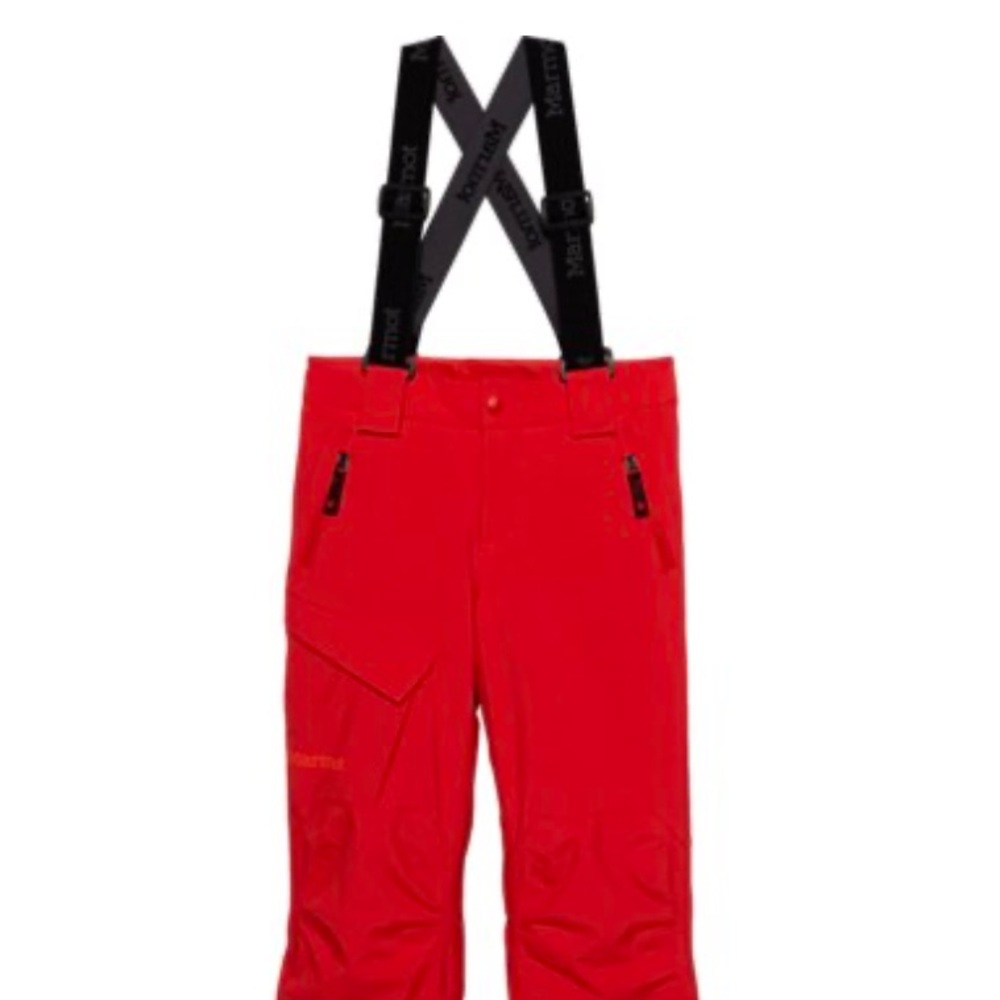 Marmot Youth XL Red Insulated Ski Bibs – Adjustable, Waterproof, NWT